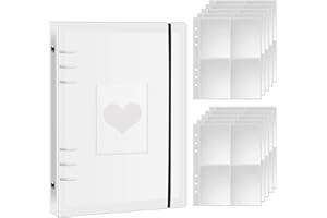 Hoxfly Photocard Binder Album Fotografico, A5 Raccoglitore ad Anelli Raccoglitore, 6 Fori Photocard Album, Trasparente Raccoglitore Anelli, Album Fotografico Portatile con Copertina Smerigliata