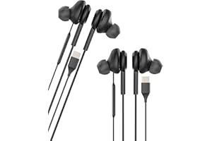 KEFIANY Cuffie a filo USB C (2 Pack)Earbuds Headphones Tipo C Android PC Connettore microfono cuffie audio cavo spina musica corsa tapon running noise earphone compatibile con Samsung per telefono ej