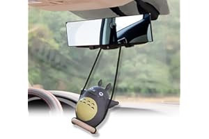 JINYISI Jolie décoration de voiture Little Totoro Pièces de voiture, Rétroviseur Pendentif Pièces de suspension Pièces Ornements de voiture -Intérieur en PVC (Longueur de la corde réglable : 25 cm)
