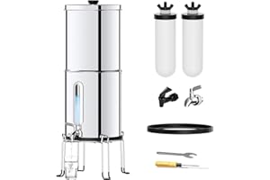 JOYPUR 5.7L Gravity Water Filtration System with Water Level Indicator Gravity Water Filter with Ceramic Filter Water Purifier with NSF/ANSI 42&372 Certification