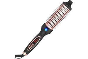 HYWESTGER Curling Eisen thermal brush 1.5 Zoll Dual Voltage Reisefreundlich mit Digital Display Temperatur Keramik Turmalin Ionic Schnell beheizte Runde Bush Geeignet für Mittel und Langes Haar