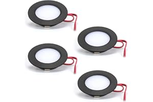 CECOMBINE 4PCS 12V Led Downlights Ceiling Recessed Spot Lights Warm White 3000K, Round Puck Lights 3W Roof Downlight for Camper Van Caravan Boat Bathroom Hallway