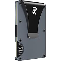 Portacarte Uomo Con Blocco RFID - Portafoglio Sottile In Alluminio Per 15 Carte E Banconote, Grigio - Foto 11