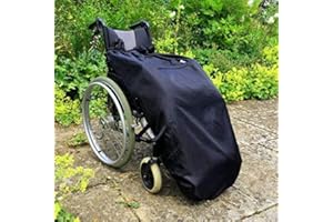 BundleBean - Fleece-Lined Wheelchair Cosy Cover (Plain Black) - Adult Size 100% Waterproof Rain Cover for Wheelchair Users, Universal Fit for Manual and Powered Wheelchairs, Easy to Fit, Blanket