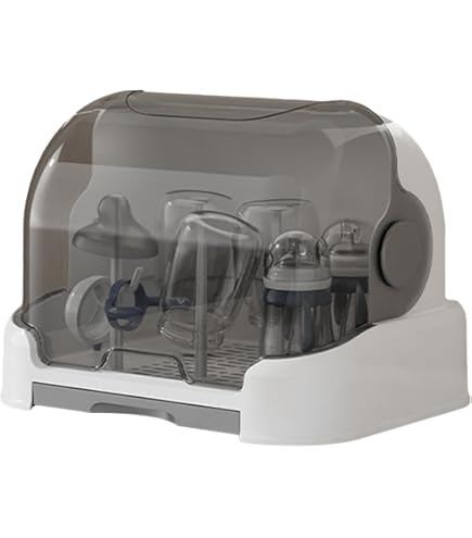 Organizer Per Biberon Con Coperchio - Scatola Portabiberon Antipolvere, Vassoio Raccogligocce Rimovibile - Foto 2