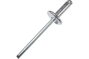 AERZETIX - C48155 - Lot de 100 Rivets aveugles Ø4x12mm à tête large 12mm - DIN 7337 C - rivet pop à rupture de tige - en aluminium/acier