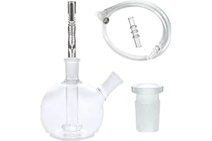 UKGLASS Glass Globe Bubbler - Mini Portable Glass - Female 14mm Joint - Water Piece for Vaporiser & More (Mini Globe & Adaptor for Dynavap)