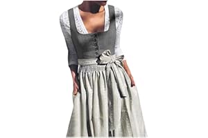 Foweknow Dirndl Damen Dirndelkleider Oktoberfest Damen Outfit Dirndl Midi Dirndl Lang Grosse Grössen Dirndlbluse Oktoberfest Kostüm Vintage Elegante Partykleid Cocktailkleid Abendkleid