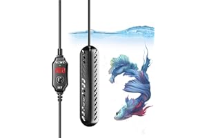 DoRight Aquariumheizung 100W Fischtank Heizung für Tropical mit Übertemperaturschutz und automatischer Abschaltung Beim Verlassen von Wasser 40L-100L Fischtank Salzwasser und Süßwasser Aquarien