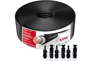 XIIW Cavo solare 10 mm², 100 m, cavo di prolunga solare, 10 mm², con spina solare da 65 A, cavo solare fotovoltaico, prolunga IP67, impermeabile per centrali da balcone, pannello solare, PV, senza alogeni