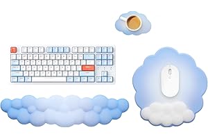 Auniq Handballenauflage für Tastatur und Maus, 3 IN 1 Handballenauflage Set Ergonomisches Mauspad Handballenauflage Tastatur Handgelenkstützen Memory Foam Tastatur Handgelenkauflage für Büro Spiele