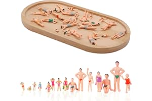 EIHI 25 Piezas Figuras Miniatura, 1:75 Figuras, Traje de Baño, Para Escenas en Miniatura, Playa Sandbox Casa de Muñecas