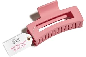 Pretty London – Matte Hair Claw Clip for Women – Pink Non-Slip Claw Clip for Thick, Fine or Long Hair – Medium Hair Accessories for Updos – 1 Pack