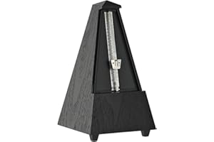 Wittner Metronomo Taktell Forma piramide Sistema Maelzel Serie 845 - Custodia in plastica - Senza campana - Nero - Meccanico a carica - Non sono necessarie batterie - Made in Germany