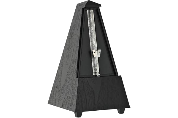 Wittner Métronome Taktell Forme pyramidale Système Maelzel Série 845 - Boîtier en plastique - Sans cloche - Noir - Mécanique à remonter - Pas de piles nécessaires - Fabriqué en Allemagne