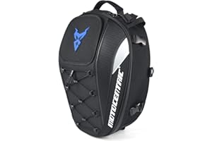 ZEBROAU Mochila para motociclista 11-MC-0102, bolsa trasera de moto multifuncional resistente al agua y duradera. La bolsa para asiento trasero de motocicleta tiene una gran capacidad de almacenamiento.