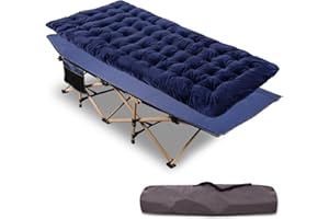 ‎REDCAMP REDCAMP Campingbett Feldbett Klappbar mit Auflage für Erwachsene, XXL 190 x 71 x 38 cm Faltbar Feldbettauflage mit Matratze Topper für Camping Garten Innen Outdoor