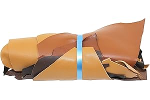 LANGLAUF SCHUHBEDARF Ritagli di pelle, 1 kg, diverse tonalità di marrone, formato A4, scarti di artigianato, ideali per qualsiasi lavoro artigianale ad esempio per riparazione borse, mobili 100% autentica pelle! Di Langlauf® Schuhbedarf