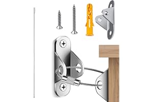 SUHAI 6 Packs Metal Furniture Straps,Baby Proofing Furniture Wall Anchor,Anti-Tip Furniture Anchor Furniture Straps kit for Baby Proofing, Pet Protecting,Secure Bookshelf, Cabinet, Dresser