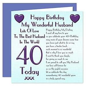 Download Husband 40th Happy Birthday Card - Lots Of Love To The ...