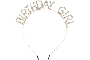TEAAHA Geburtstag Kronen Mädchen Stirnband, Haarreif Birthday Glitzerndes Strass Haarband, Bling Haarschmuck für Frauen und Mädchen, Party Dekorationen, Geburtstags Kopfschmuck (Gold)