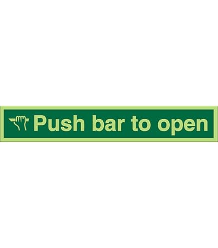 In Emergency Push Bar To Open Safety Sign (L) - Self Adhesive Sticker (450m X 150mm - View #12