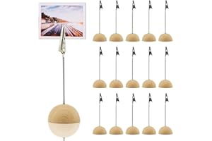 LEEWYOU Fotohalter mit Klammern,20pcs Holz Kartenständer,Memohalter,Fotohalter Clip,Tischkartenhalter Platzkartenhalter,Memo Clip Halter mit Krokodilverschluss Holzsockel Fotoständer Tischkartenhalter