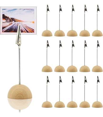 Porte-photos En Bois Avec Pince Crocodile - Lot De 20 - Idéal Pour Bureau, Mariage, Décoration De Table - 2