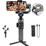 Zhiyun Smooth 5S Stabilisateur de Cardan 3 Axes pour Smartphone Portable avec trépied LED Fill Light Grip Compatible avec iPh