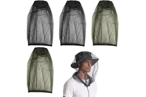 ZAMXHUG Chapeau Anti Moustique - 4 pcs Portable Moustiquaire de Tête Moustiquaires Filet de Tête Moustique Respirant Moustiquaires Filet Tête Moustique pour Le Visage Convient Adaptée Camping Voyage