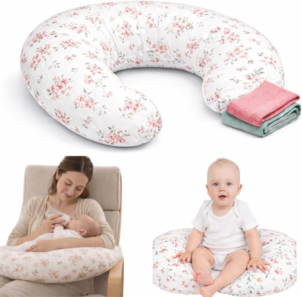 Cojin Lactancia +2 Muselinas – Cojín lactancia OEKO TEX - Almohada Lactancia funda extraible lavable – almohada de amamentação - almofada de amamentação, cojin de lactancia bebe, cogin lactante bebe