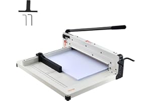 VEVOR Taglierina di Carta Resistente, Taglierina di Carta Commerciale Industriale 43,18 cm per Carta A3, Capacità di 400 Fogli, Costruzione in Acciaio Solido, Taglierina di Carta Impilabile Bianco