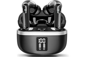 JBMI Ecouteurs Bluetooth sans Fil, Écouteurs sans Fil Bluetooth 5.3, 4 Micro ENC Anti Bruit, Basses Puissantes, 60H de Lecture, étanchéité IPX7, Oreillette pour iphone Android (Noir)