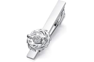 HONEY BEAR Herren Krawattennadel Krawattenklammer Hochzeit Schottische Schottische Distel Tie Clip aus Edelstahl,Silber gebürstet MEHRWEG