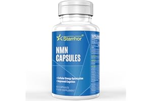 STARRHOR NAD+ Supplement 500mg Highest Strength NAD Capsule, Energy Booster & Anti-Aging & Antioxidant, Max Absorption, Vegan Friendly (60 Count (Pack of 1))