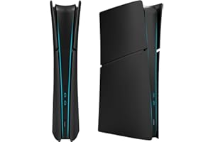 ElitePlay Noir PS5 numérique Mince façade Couverture plaques de Remplacement Coque pour Playstation 5 Mince modèle édition numérique