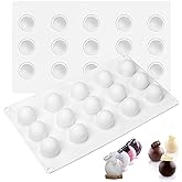 Holzsammlung 2Pcs Truffle Sphere Silicone Molds 15 Cavity 3D Silicone Mold for Cake Decorating Dessert Mousse Cake Chocolate