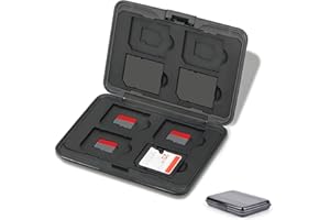 Jaimela Speicherkarten Tasche Wasserdicht Schutzhülle für 8 SD und 8 TF Karten, Tragetasche SD Karten Case Box für Micro SD SDXC SDHC SD SDXC (Schwarz)