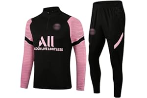 Générique Ensemble Maillot PSG Enfant Adulte,2024 Kit d'entraînement de Football Outdoor Survêtement de Football pour Garçon, Jerseys de Football,Kit d'entraînement de Football Maillots et Pantalons