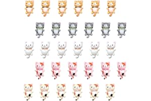 Kisangel 50pcs Mini Cat Charms Resin Kitten Flatback Beads Tiny Animal Embellishments for DIY Jewelry Making Necklace Bracelet Earring Accessories