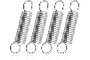 PBAHAUP Ressorts de Tension avec Crochets, 4 Pièces Ressorts en Acier Inoxydable, Ressort de Traction, Ressort de tension à double crochet, Ressort de Traction, utilisations multiples, argent, 7 CM