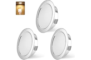 KYOTECH Faretto da incasso a LED, 230 V, dimmerabile, 3 W, 3000 K, luce bianca calda, ultra piatto, 300 lm, foro 55-58 mm e 15 mm, IP44, faretto da incasso per armadio a specchio, set da 3 pezzi