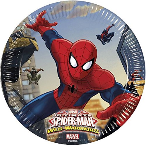 Procos 10108574B – Kinderpartyset – Ultimate Spiderman – Web Warriors, Größe XL, 72-teilig - 3