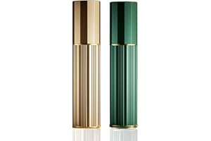 BRARIOS Atomizer do perfum, wielokrotnego napełniania, przenośny rozpylacz w rozmiarze podróżnym, mini pusta butelka na perfumy, szczelny dozownik wody kolońskiej dla kobiet i mężczyzn, 5 ml (złoty i zielony)