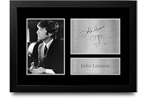 HWC Trading FR John Lennon Regali da Beatles Stampato Immagine Autograph Regalo per Gli Appassionati di Musica Firmata - A4 Incorniciato