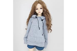 XIDONDON 30CM / 45CM / 60CM Doll Clothes 1/3 1/4 1/6 BJD Doll Accessories BJD SD DIY Fashion Hoodie Toys Dolls Clothing (1/4,Gray)