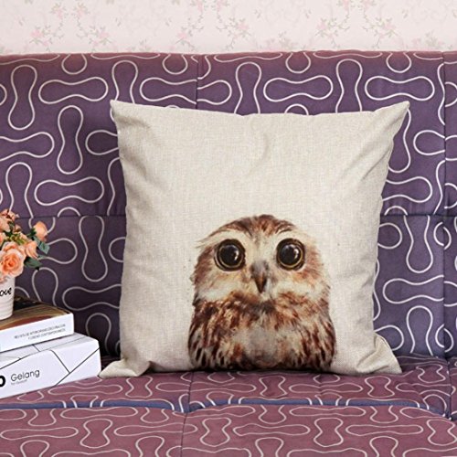 Sunnywill Vintage Eule Baumwolle Leinen Kissen Fall Sofa Taille Throw Kissen Cover Home Decor ( Kissen ist nicht inbegriffen ) - 2