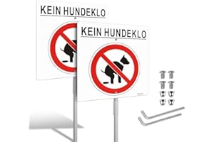 Goodvia Lot de 2 plaques enfichables XXL de qualité supérieure - Pas de toilettes pour chien - Avec support - En aluminium - 30 x 30 cm - Cette prairie n'est pas une plaque de toilette pour chien avec