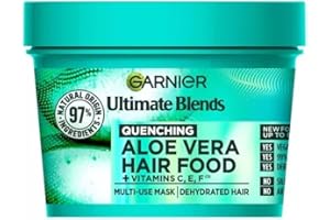 Garnier Fructis Aloe Vera+ Hair food - 100h Moisture Multi-UseMask, For Dry Hair & Scalp - Aloe Vera + Vitamins C, E, F - Cruelty Free International & Vegan - 400ml