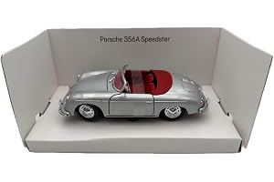 Porsche 356 Speedster modellbil 1:24, silver - Detaljerat samlarobjekt I GT Marketing I Miniatyrfordon (Museum Edition)